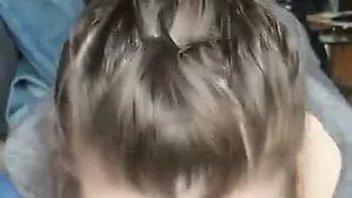 College cumslut sucks me at my place between classes