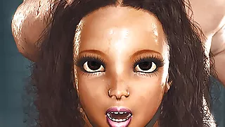 Hot sexy ebony in restraints gets fucked by a fat crazy chef