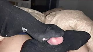 Sockjob with cum
