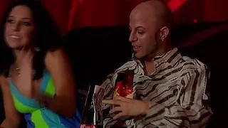 K.J. jerks off watching a movie