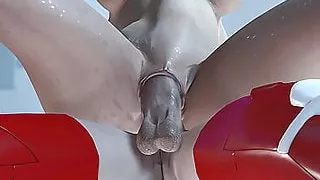 Hot sex in space station! 3d dickgirl plays with a cute teen