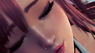 Hot and Cute Honoka licks your dick up and down.