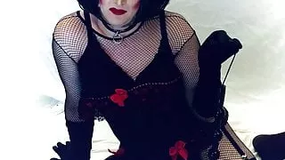 Heavy Makeup Doll SlutDebra stuffs and cleans anal beads