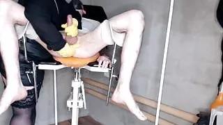 Big ass Nurse gives patient an enema from her urine