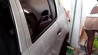 Wife’s wet shirt cleaning