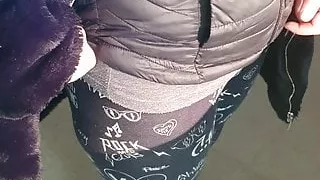 Romanian prostitute in leggings negotiates price for sex