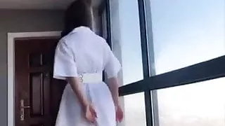 Asian girls woth long legs pantyhose and heels 1