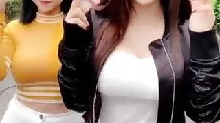 Asian girls woth long legs pantyhose and heels 5