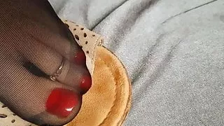 Feet in Nylons and used heels