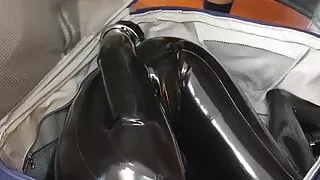 Fejira com, Fetish slave girl wearing leather catsuit