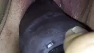 Wife Masterbating with Big Black Vibrating Dildo