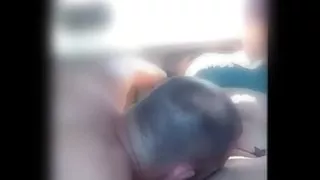 Stranger eats wifes pussy in grocery store lot.