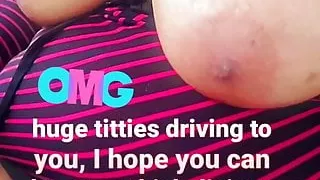 Jellojuggz44f  big titties out bouncing while driving