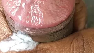 Cum closeup indian black cock cum 5th time