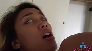 Aria Skye rides your cock, squirts, and begs for your load