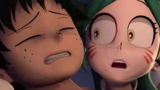 Tomoko Shiretoko Massages Izuku Midoriya Dick