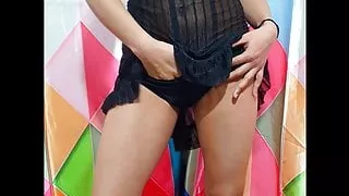 Gorgeous desi Girl masturbate in sexy black dress- Desi Zoya