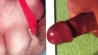 Cum on hot tits with many sperm