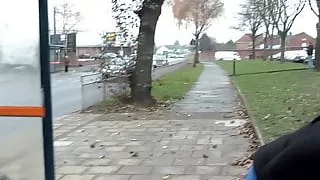 Naughty brunette teen babe Leyla pissing outdoors