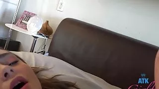 Aften Opal gives you a footjob & you cum deep in her pussy