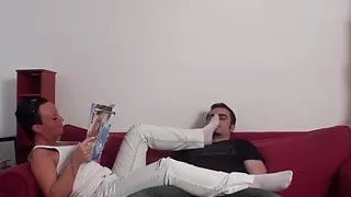 home sock sniffing by Hanna