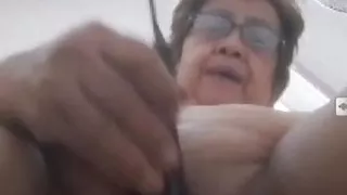 my Filipina granny with her eggplant dildo – so wet pt2.