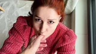 Risky anal near the window. KleoModel in sexy lingerie