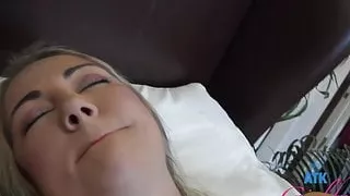 Lily Adams rides daddy's dick and begs for his cum