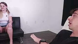 Eager stepsis practices blowjob on her stepbro