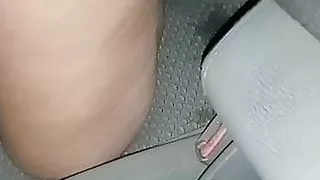 Watch carefully as grandmother cums in my car with a jet