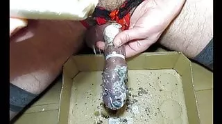 Light wax play with my cock