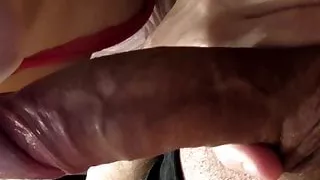 Close up of my girlfriend licking my cock, POV