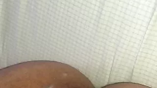 Creamy pussy on black dildo