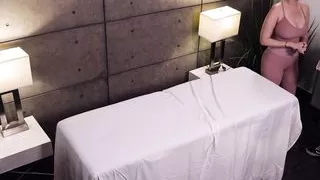 Two chicks, one massage table, one dick!