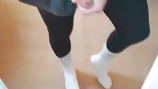 Horny FemBoi Orgasm's Clitty Milk in School Uniform