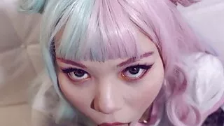 Lovely manga lover lets herself be fucked and facialized