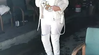 White leather smoker