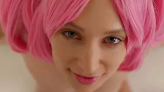 HENTAIED - Puppy Girl fuck huge Dildo and Squirt everywhere