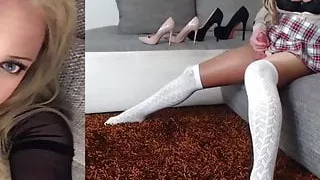 transsexual  school girl sprays her cum