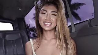 Skinny Clara Trinity sucks cock and fucks hard in public