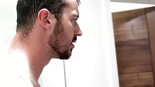 Cock sucked inked hunk rawdawg fucks amateur