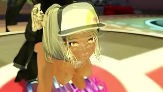 People take turns on Falara at Pokemon Event - Second Life