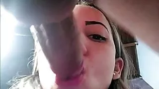 Step mom mouth goes deep into step son cock until cum