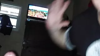 My girl stroking my cock