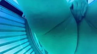 Hot Blonde Masturbates and Gets Orgasm in Solarium