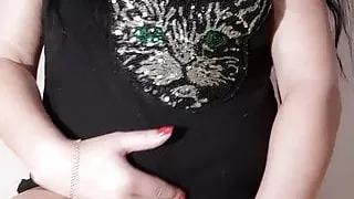 sweet kitty sat on a toy and massaged her pussy