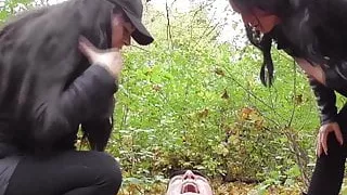 2 German brat doms spit in grandpa’s mouth