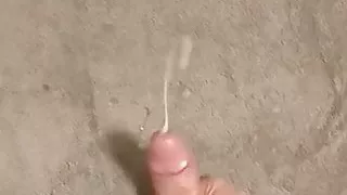 Too horny so had sneaky towel wank spurtin big load of cum