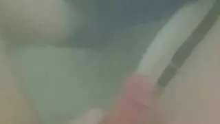 Jerking off in a hotel hot tub