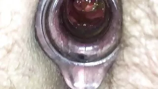 Hollow butt plug, gaping my asshole!